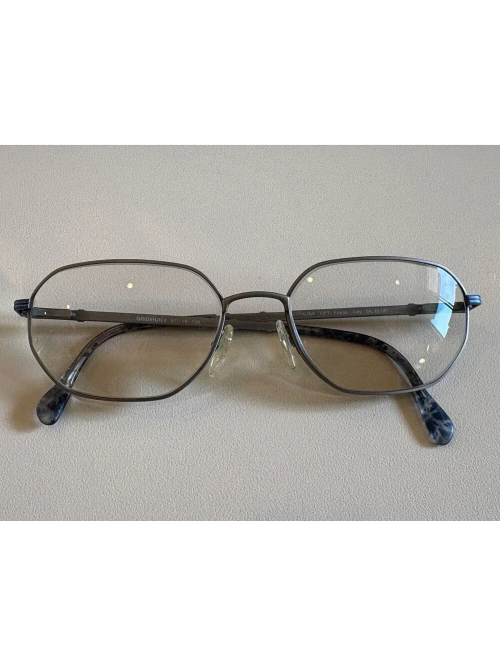 Vintage Australian Optical Gridiron 2 Eyeglasses Frame Matte Gunmetal 57-18-150